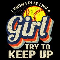 Retro I Know I Play Like A Try To Keep Up Softball Mousepad