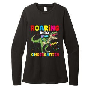 Roaring Into Kindergarten Dinosaur Back To School Womens CVC Long Sleeve Shirt