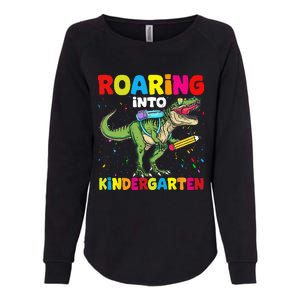 Roaring Into Kindergarten Dinosaur Back To School Womens California Wash Sweatshirt