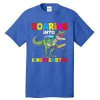 Roaring Into Kindergarten Dinosaur Back To School Tall T-Shirt