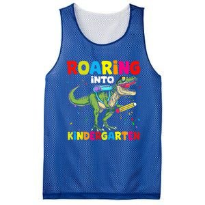 Roaring Into Kindergarten Dinosaur Back To School Mesh Reversible Basketball Jersey Tank