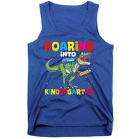 Roaring Into Kindergarten Dinosaur Back To School Tank Top