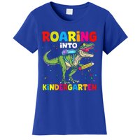 Roaring Into Kindergarten Dinosaur Back To School Women's T-Shirt