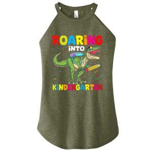 Roaring Into Kindergarten Dinosaur Back To School Women's Perfect Tri Rocker Tank