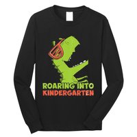 Roaring Into Kindergarten Dinosaur Back To School Long Sleeve Shirt