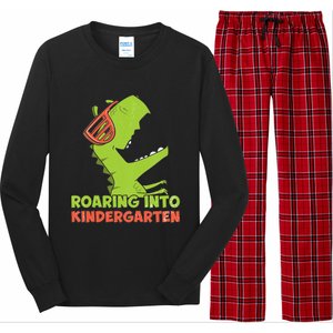 Roaring Into Kindergarten Dinosaur Back To School Long Sleeve Pajama Set