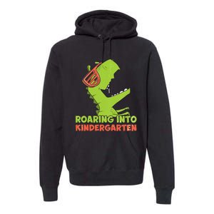 Roaring Into Kindergarten Dinosaur Back To School Premium Hoodie