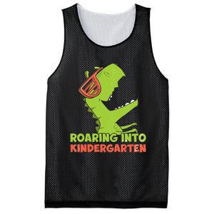 Roaring Into Kindergarten Dinosaur Back To School Mesh Reversible Basketball Jersey Tank