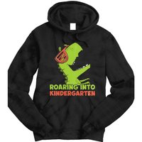 Roaring Into Kindergarten Dinosaur Back To School Tie Dye Hoodie