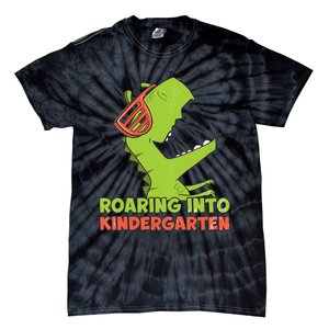 Roaring Into Kindergarten Dinosaur Back To School Tie-Dye T-Shirt