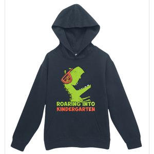 Roaring Into Kindergarten Dinosaur Back To School Urban Pullover Hoodie