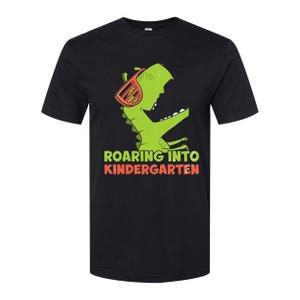 Roaring Into Kindergarten Dinosaur Back To School Softstyle CVC T-Shirt