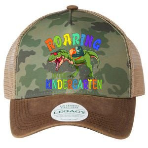 Roaring Into Kindergarten Dinosaur Ready To Crush Boy Legacy Tie Dye Trucker Hat