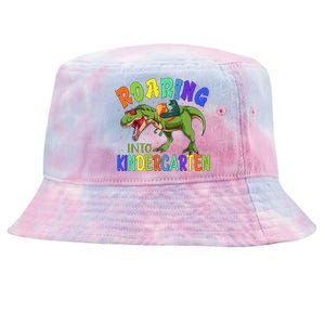 Roaring Into Kindergarten Dinosaur Ready To Crush Boy Tie-Dyed Bucket Hat