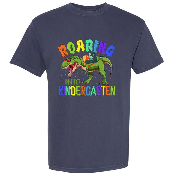 Roaring Into Kindergarten Dinosaur Ready To Crush Boy Garment-Dyed Heavyweight T-Shirt