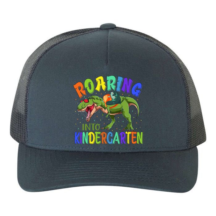 Roaring Into Kindergarten Dinosaur Ready To Crush Boy Yupoong Adult 5-Panel Trucker Hat