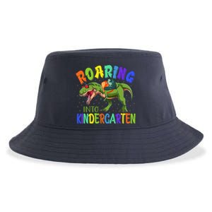 Roaring Into Kindergarten Dinosaur Ready To Crush Boy Sustainable Bucket Hat