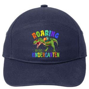 Roaring Into Kindergarten Dinosaur Ready To Crush Boy 7-Panel Snapback Hat