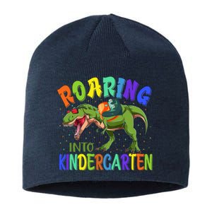 Roaring Into Kindergarten Dinosaur Ready To Crush Boy Sustainable Beanie