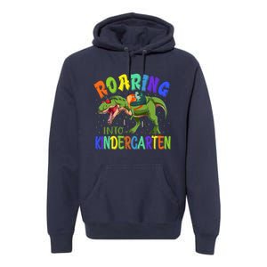 Roaring Into Kindergarten Dinosaur Ready To Crush Boy Premium Hoodie