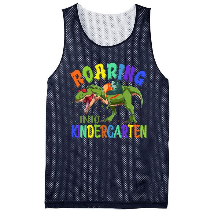 Roaring Into Kindergarten Dinosaur Ready To Crush Boy Mesh Reversible Basketball Jersey Tank