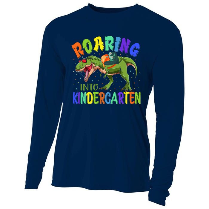 Roaring Into Kindergarten Dinosaur Ready To Crush Boy Cooling Performance Long Sleeve Crew