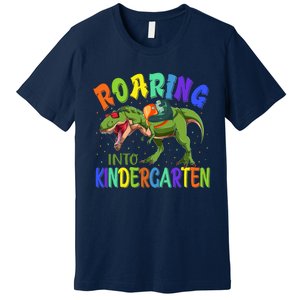 Roaring Into Kindergarten Dinosaur Ready To Crush Boy Premium T-Shirt