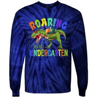 Roaring Into Kindergarten Dinosaur Ready To Crush Boy Tie-Dye Long Sleeve Shirt