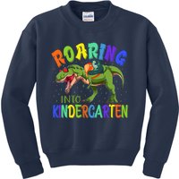 Roaring Into Kindergarten Dinosaur Ready To Crush Boy Kids Sweatshirt