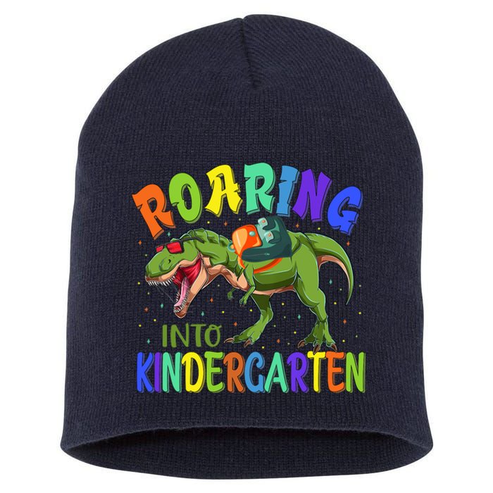 Roaring Into Kindergarten Dinosaur Ready To Crush Boy Short Acrylic Beanie