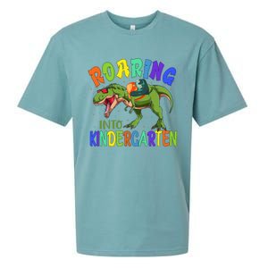 Roaring Into Kindergarten Dinosaur Ready To Crush Boy Sueded Cloud Jersey T-Shirt