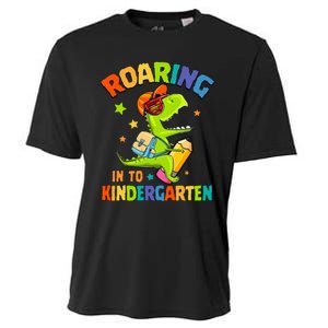 Roaring Into Kindergarten Dinosaur Back To School Cooling Performance Crew T-Shirt