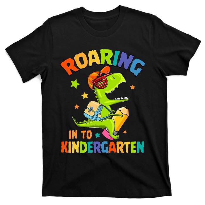 Roaring Into Kindergarten Dinosaur Back To School T-Shirt