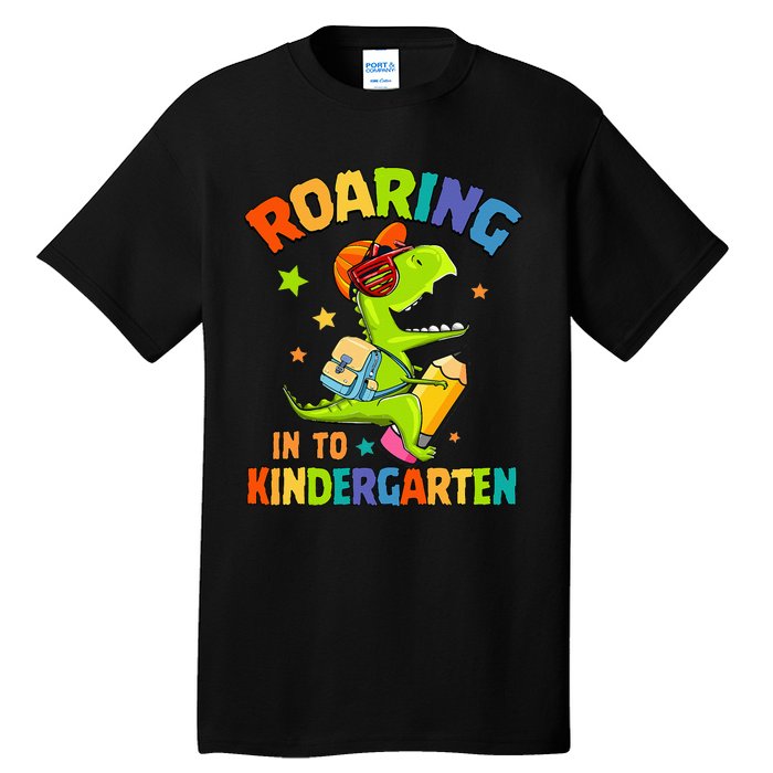 Roaring Into Kindergarten Dinosaur Back To School Tall T-Shirt