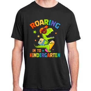 Roaring Into Kindergarten Dinosaur Back To School Adult ChromaSoft Performance T-Shirt