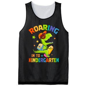 Roaring Into Kindergarten Dinosaur Back To School Mesh Reversible Basketball Jersey Tank