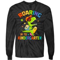 Roaring Into Kindergarten Dinosaur Back To School Tie-Dye Long Sleeve Shirt