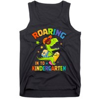 Roaring Into Kindergarten Dinosaur Back To School Tank Top