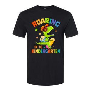 Roaring Into Kindergarten Dinosaur Back To School Softstyle CVC T-Shirt