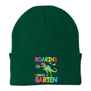 Roaring Into Kindergarten Dinosaur Student Back To School Knit Cap Winter Beanie