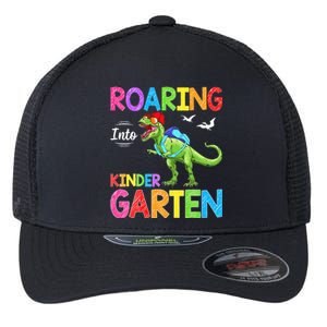 Roaring Into Kindergarten Dinosaur Student Back To School Flexfit Unipanel Trucker Cap