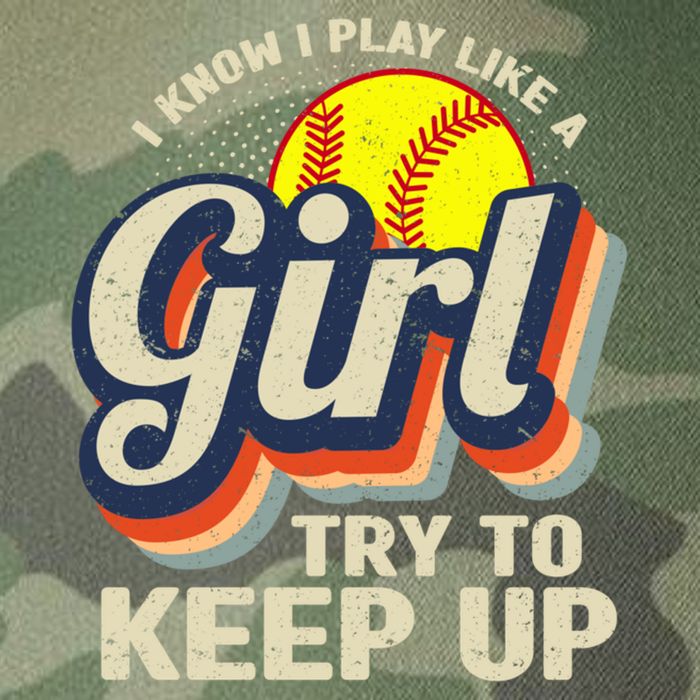Retro I Know I Play Like A Girl Try To Keep Up Softball Legacy Tie Dye Trucker Hat