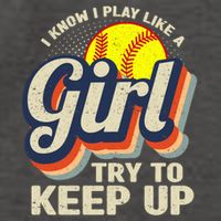 Retro I Know I Play Like A Girl Try To Keep Up Softball Vector Backpack