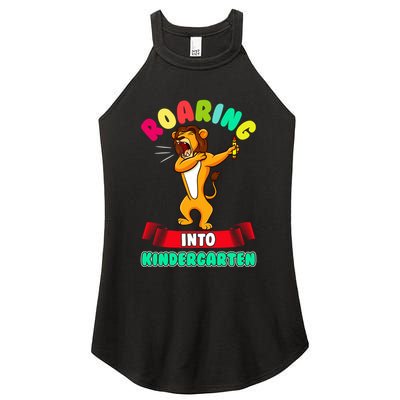 Roaring Into Kindergarten First Day Of School Kindergarten Great Gift Women's Perfect Tri Rocker Tank