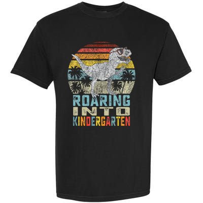 Roaring Into Kindergarten Dinosaur 1st Day Back To School Garment-Dyed Heavyweight T-Shirt