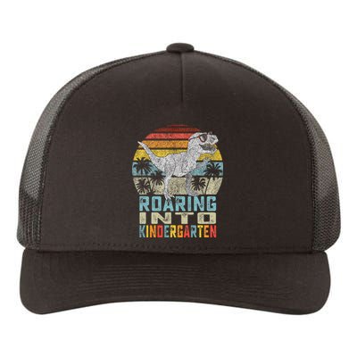 Roaring Into Kindergarten Dinosaur 1st Day Back To School Yupoong Adult 5-Panel Trucker Hat