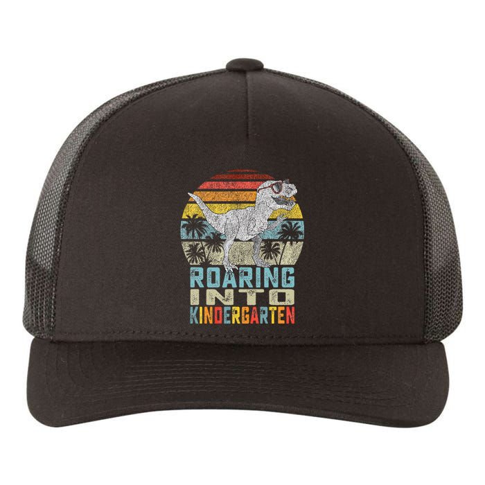 Roaring Into Kindergarten Dinosaur 1st Day Back To School Yupoong Adult 5-Panel Trucker Hat