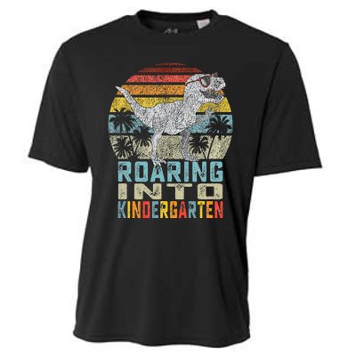 Roaring Into Kindergarten Dinosaur 1st Day Back To School Cooling Performance Crew T-Shirt