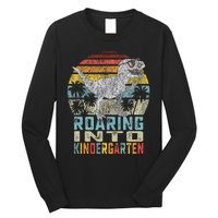 Roaring Into Kindergarten Dinosaur 1st Day Back To School Long Sleeve Shirt