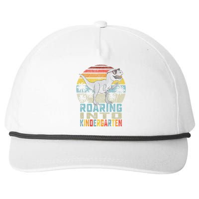 Roaring Into Kindergarten Dinosaur 1st Day Back To School Snapback Five-Panel Rope Hat